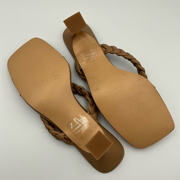 Articles Of Society Sandals Size 9 Tan Braided Heels - Picture 6 of 7